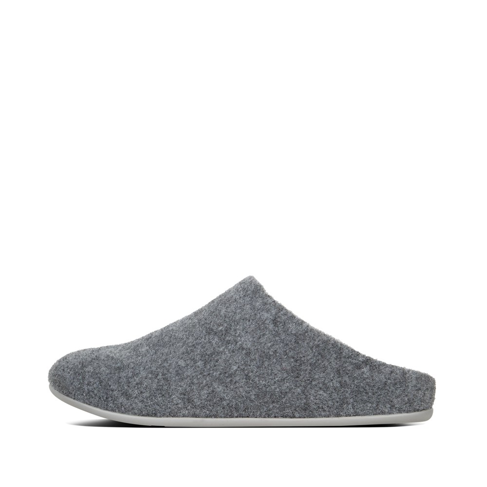 Fitflop Womens Slippers - Chrissie Felt - Grey - 645-SLIFNT